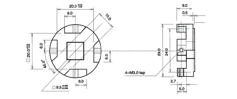ACI-P系列油压脉冲扭力测试仪轴座尺寸图