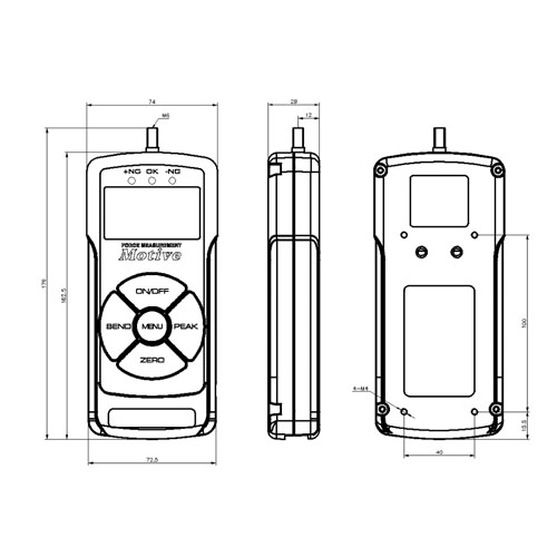 MTA系列带位移推拉力计结构图