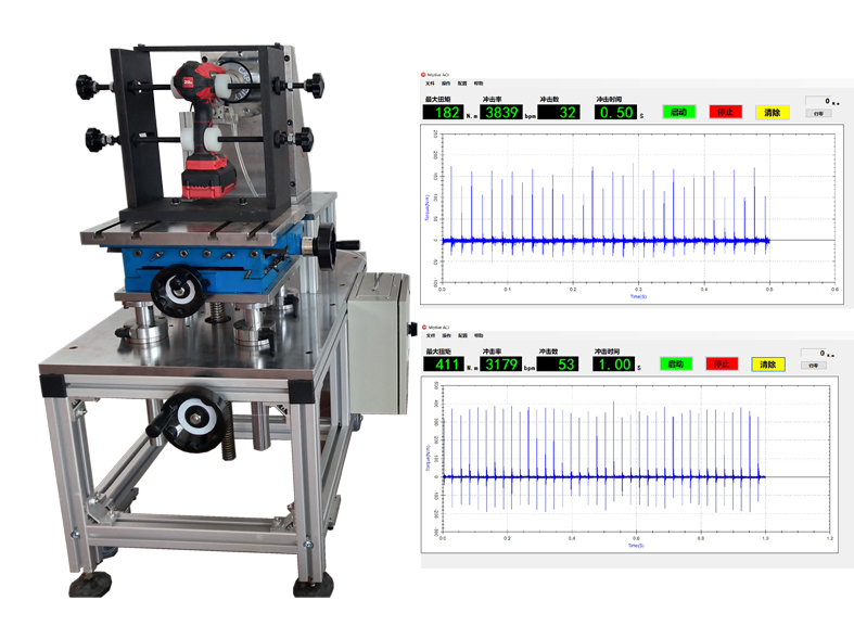 明磊冲击扳手装置及两次曲线测试显示图